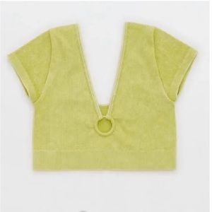 Aerie green seamless ribbed crop top NWT